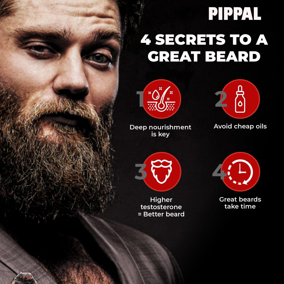 Beardo & Hair Growth Oil, 50ml for Stronger & Fuller Beard Hair 1X50ml
